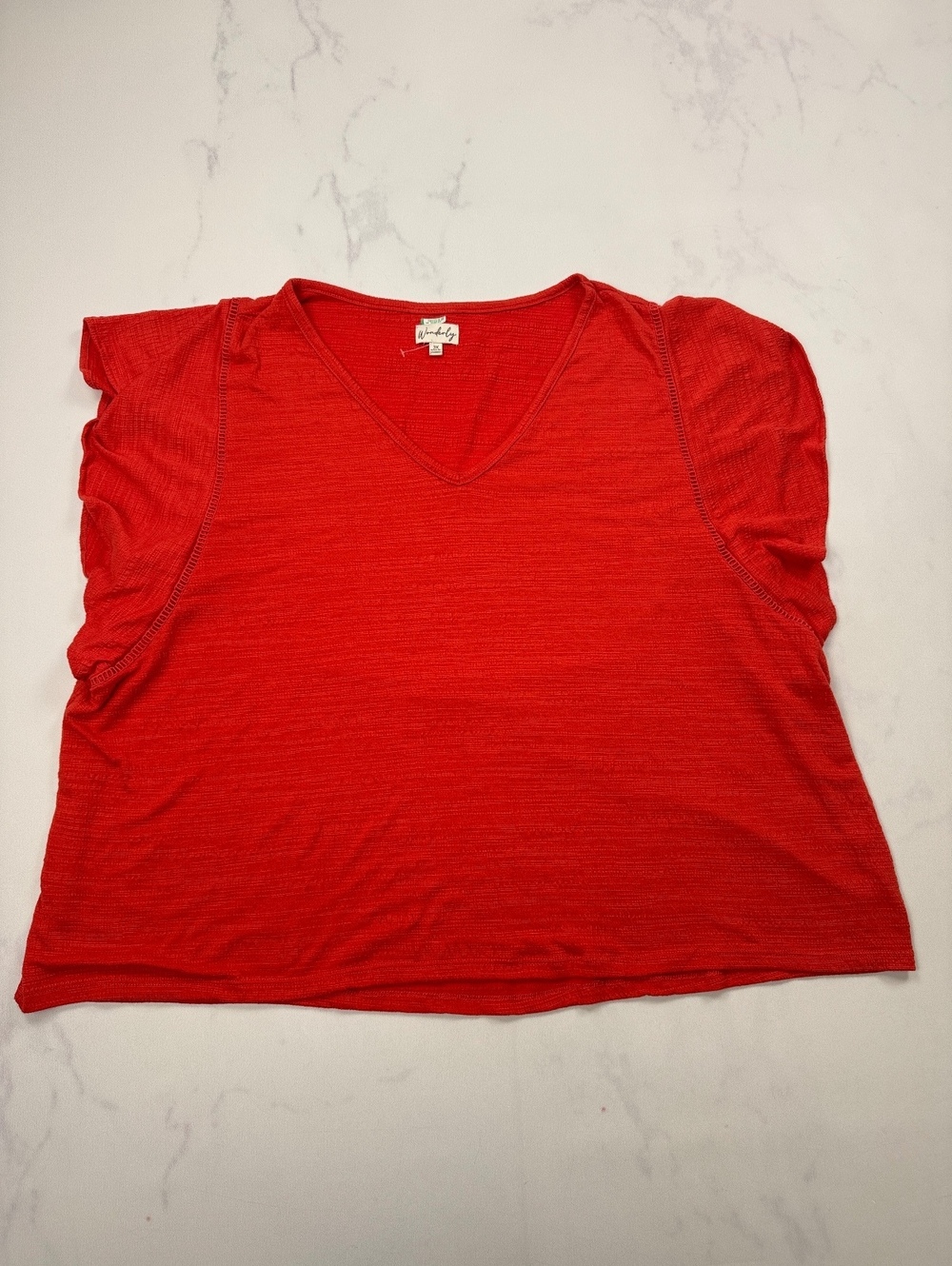 Wonderly Red Blouse Contemporary Modern Feminine - Womens 3X